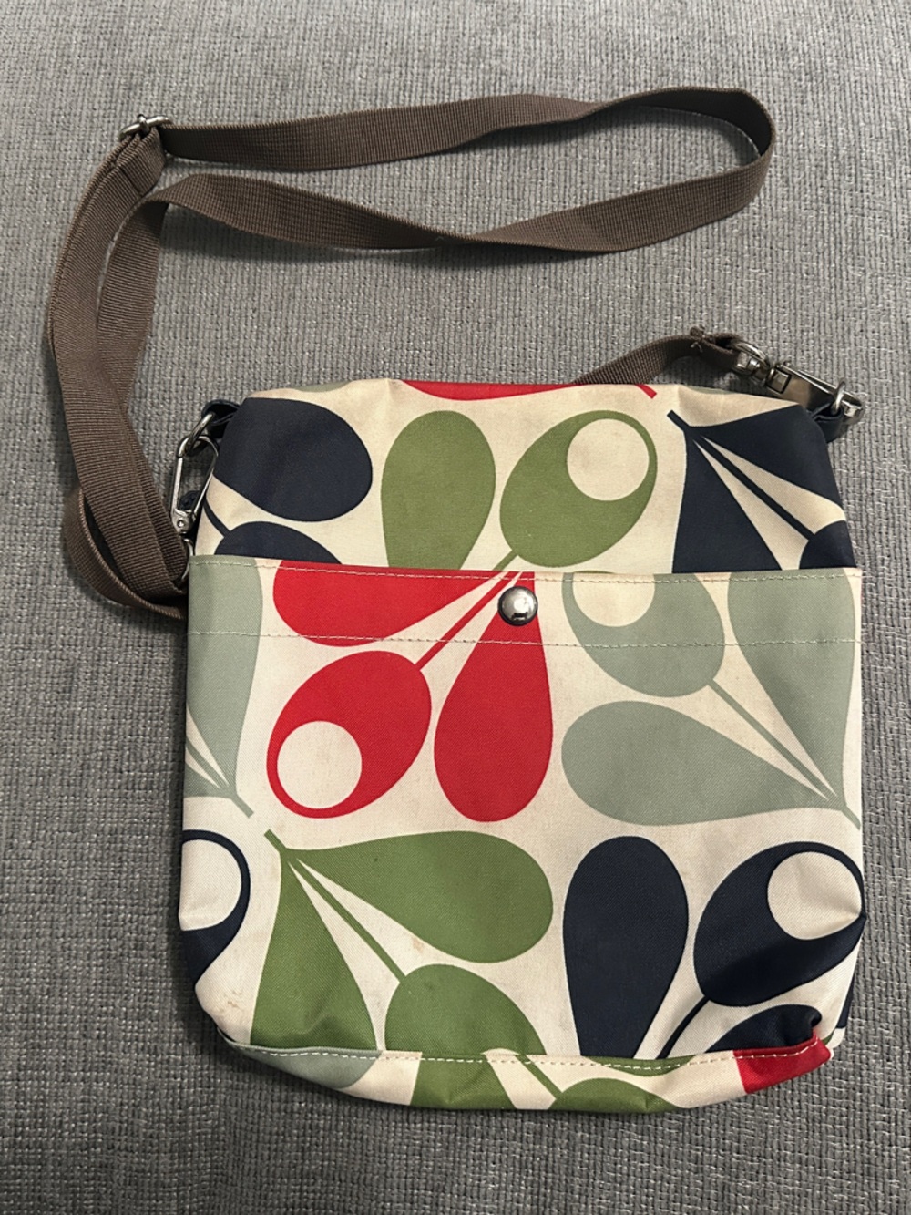 Orla Kiely Multicolor Teardrop Print Canvas Crossbody Bag